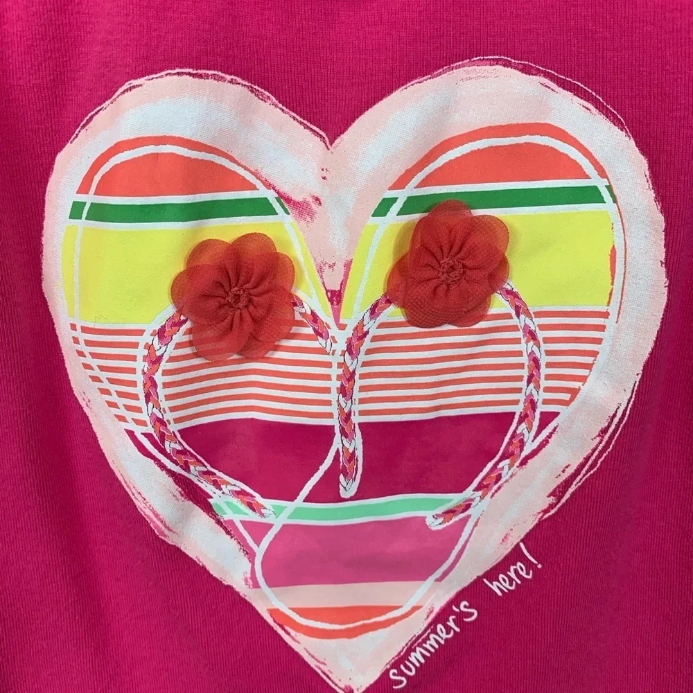 Girls Gymboree Pink Flip Flop Graphic Pink Top